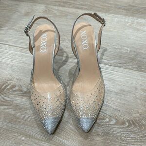 1 pair of heels glass like Cinderella shoes used ones